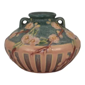 Roseville Cherry Blossom Pink 1933 Vintage Art Deco Pottery Ceramic Vase 617-3