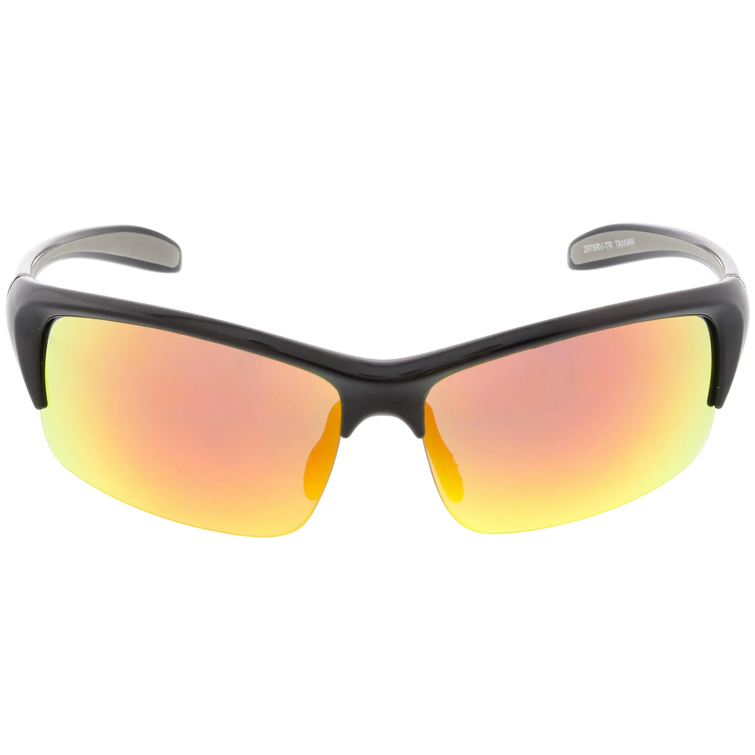 Semi Rimless Performance Sports TR-90 Mirrored Lens Sunglasses C808