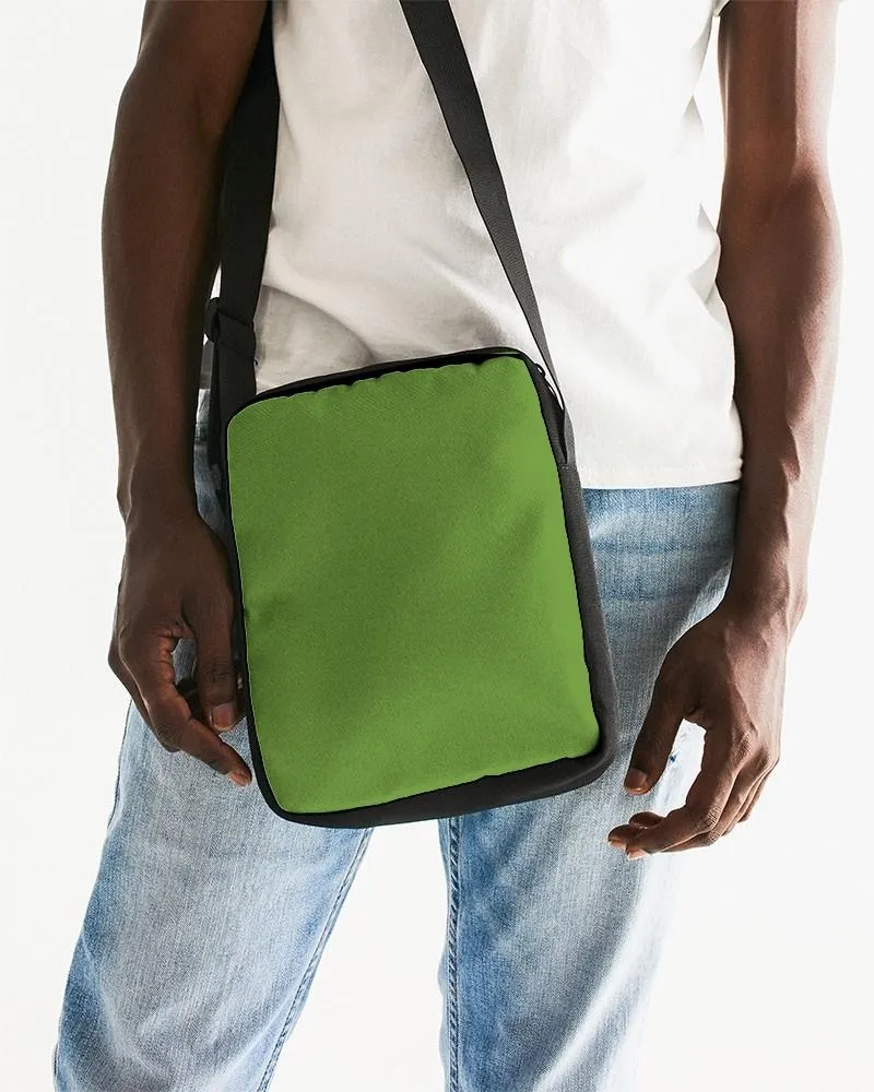Shaded Warm Green Messenger Pouch | C50M0Y100K30