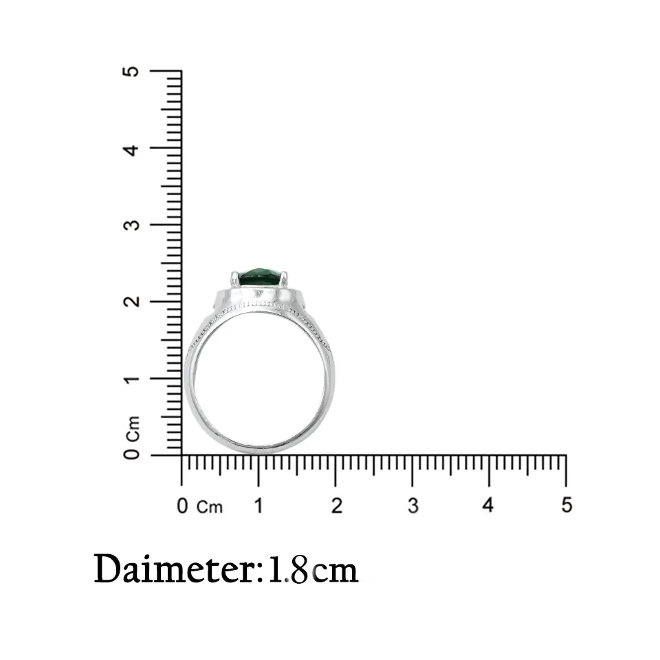 Silver Grace Shine Of Green Stone Ring