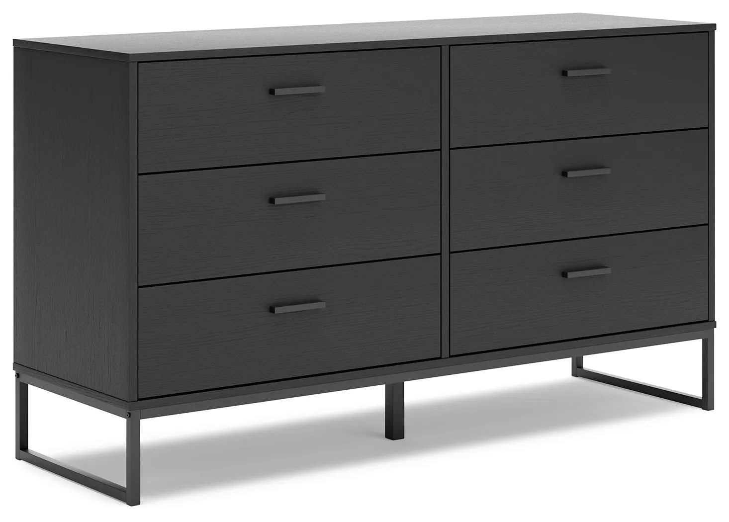 Socalle Queen Panel Headboard with Dresser and Chest in Black