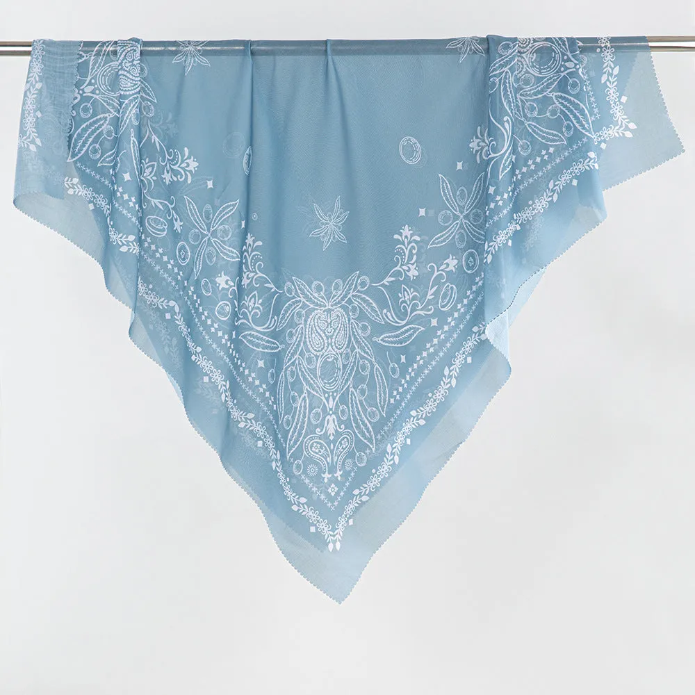 WJA279 Silk scarf for women, shawl, large square scarf, balinese print, sun-proof headscarf