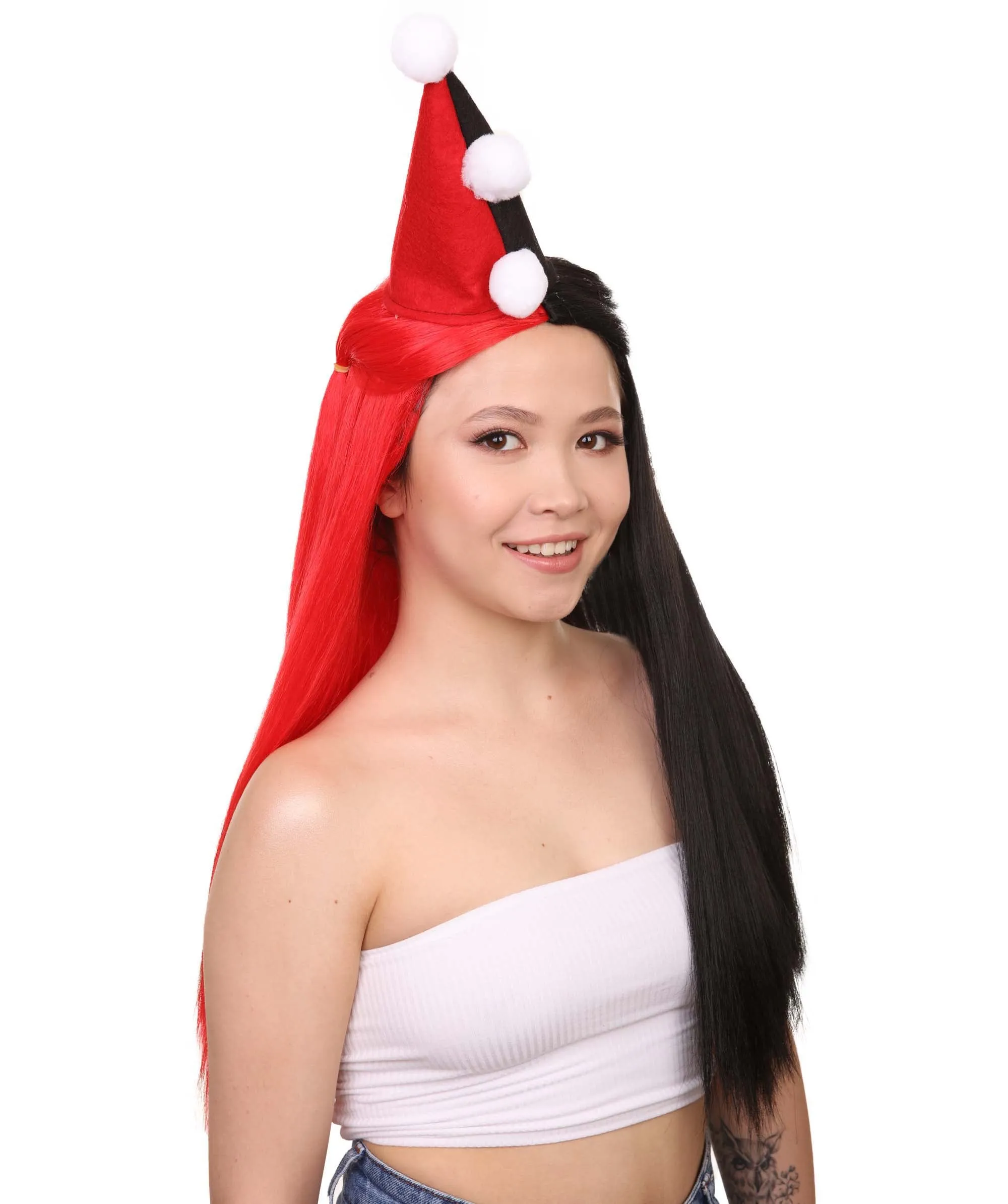 Women's Clown Girl Styles Wig with Hat | Character Cosplay Halloween Wigs | Premium Breathable Capless Cap
