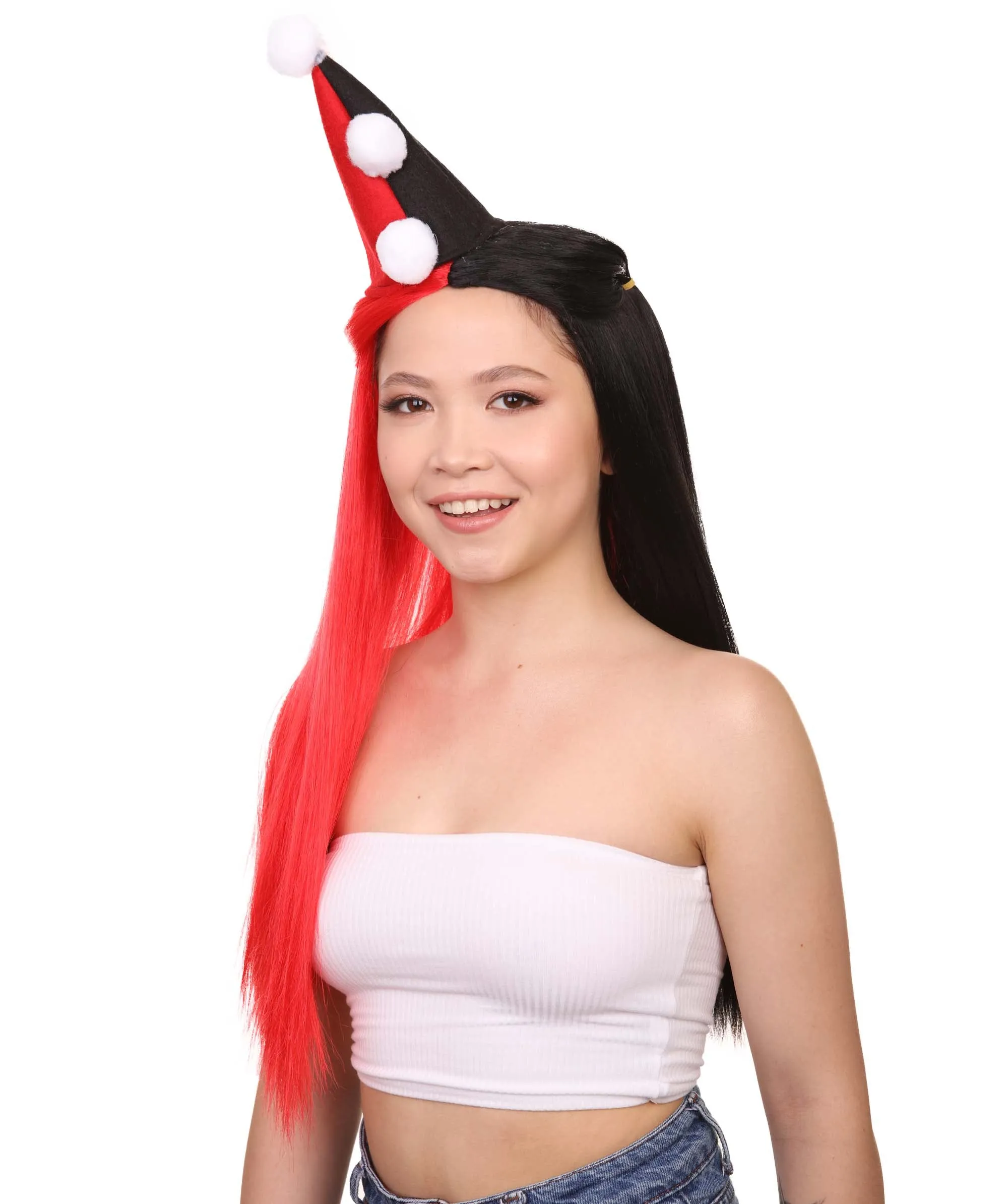 Women's Clown Girl Styles Wig with Hat | Character Cosplay Halloween Wigs | Premium Breathable Capless Cap