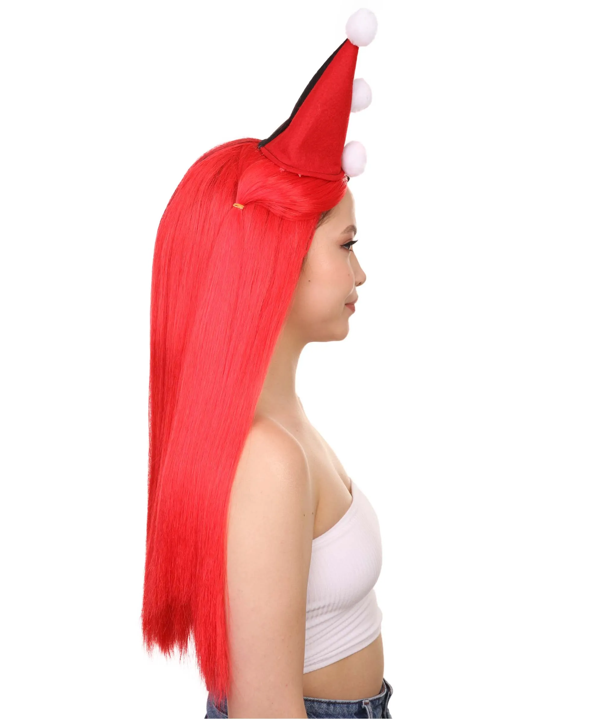 Women's Clown Girl Styles Wig with Hat | Character Cosplay Halloween Wigs | Premium Breathable Capless Cap